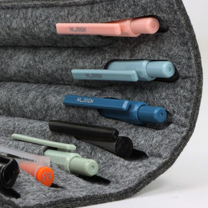 Estuche multifuncional para bolígrafos de fieltro, caja de almacenamiento de cosméticos de fieltro duradero con hebilla de cordón - Product Image 3