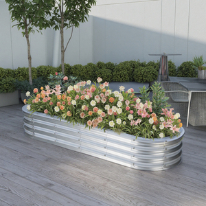 <span class=keywords><strong>Jardinera</strong></span> Elevada de Acero Galvanizado para Jardín, Diseño Moderno, Forma Ovalada, Modelo TOPSTAR TS6308S, <span class=keywords><strong>Jardinera</strong></span> de Piso para Exteriores - Product Image 4