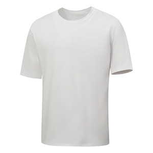 T-shirt Homme Grande Taille Décontracté à Manches Courtes Respirant Brodé Écologique 100% Coton Biologique Col Rond Uni Haute Qualité - Product Image 1