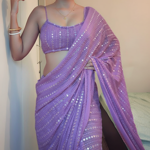 Boutique indienne Élégant Fantaisie saree Doux Georgette Tissu Exclusif sari Blouse Fantaisie Vêtements Ethniques Dernière Blouse À La Mode - Product Image 1