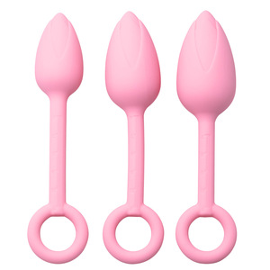 Haltères vaginaux en silicone pour femmes avec anneaux de traction, pour la relaxation et la récupération post-partum des muscles du plancher pelvien - Product Image 1