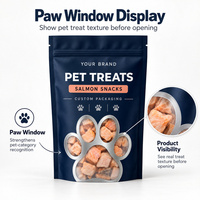 Sachet d'emballage plastique personnalisé pour aliments pour animaux de compagnie, pochette verticale refermable avec fermeture éclair thermoscellable Doypack pour friandises pour chats et nourriture pour chiots