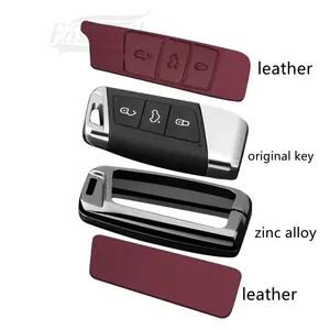 เคสกุญแจรถยนต์โลหะผสมสังกะสีหุ้มหนัง ดีไซน์ใหม่สไตล์จีน สำหรับ VW Golf Passat Skoda Octavia MK6 MK7 B5 B6 B8 A5 A7 - Product Image 5