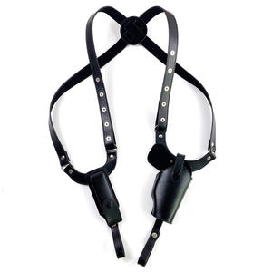 TMH調節可能垂直ヴィンテージショルダーホルスターダブルマガジンポーチ付きPuレザーバックルストラップ隠しキャリー用 - Product Image 6