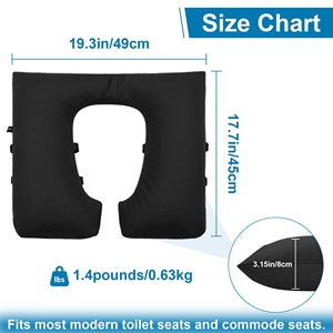 Funda de Asiento de Inodoro Acolchada Impermeable con Correas de Fijación para Ancianos, Pacientes Encamado, Cuidado de Enfermería, Cojín para Asiento de Inodoro - Product Image 3