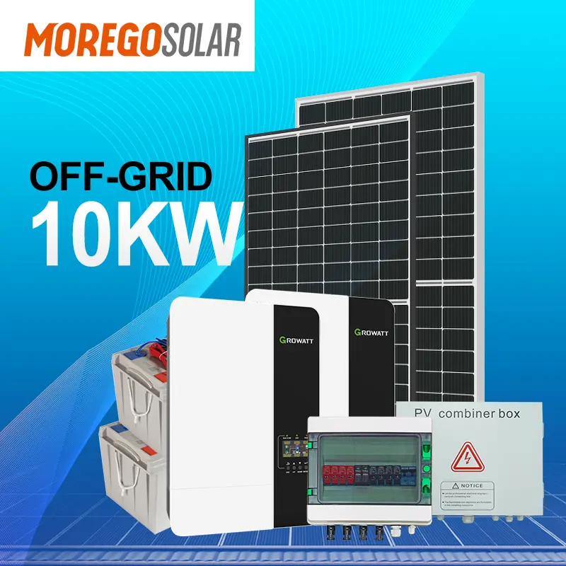 Moregosolar高効率完全オフグリッド太陽エネルギーパネルシステム10KW 12KW 15KWオフグリッド太陽光発電システム