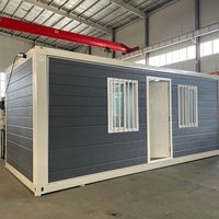 Rumah Kontainer Lipat 20FT 40FT, Rumah Mini Mewah Prefab Modular yang Dapat Diperluas dan Dipindahkan