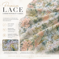 Tissu en polyester guipure imprimé numérique avec fleurs et sequins, broderie scintillante, maille extensible pour robes, vente en gros, personnalisation OEM