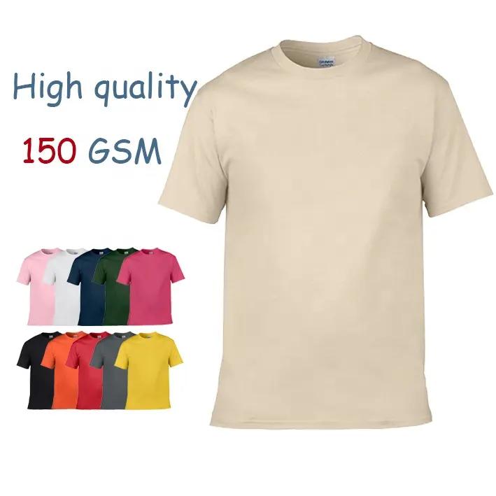 OEM ODM été 100% coton logo impression blanc motif uni coton uniforme conception personnalisée décontracté HOMME T-shirt 150 GSM