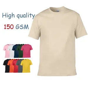 Летняя 100% хлопковая Футболка с принтом логотипа, однотонная хлопковая униформа, повседневная мужская футболка 150 GSM