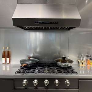 Hotte de cuisine industrielle de 48 pouces, 2000 m³/h, avec corps en acier inoxydable, moteurs doubles, filtre à déflecteurs, 3 vitesses, éclairage LED - Product Image 6