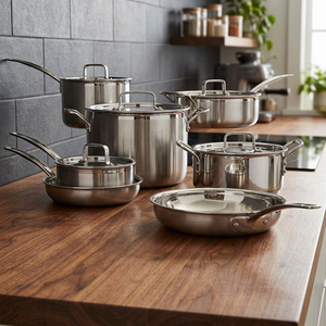Stainless Steel Triply <b>Saucepan</b> Set With Heavy Duty Construction Induction Base Heat Resistant Dishwasher Safe Kitchen Cookware - Product Image 3