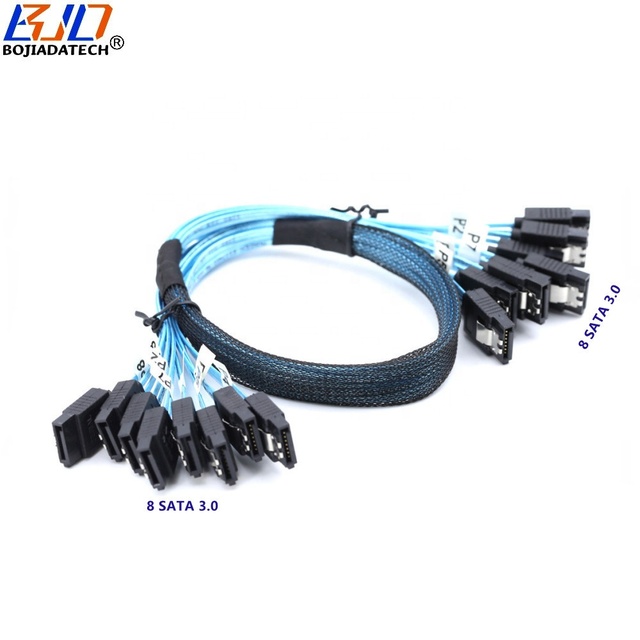 Factory Wholesale 8 Sata 3.0 7Pin Male to Male Hard Disk Drive Data Extension Cable 6Gbps in Stock