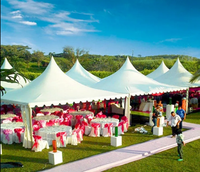 20x20 pieds 6 M X 6 M Fête de mariage Événement Tentes d'exposition imperméables Chapiteau Salon Tente Jardin Gazebo