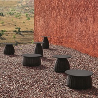 Table basse en osier et rotin, combinaison de loisirs d'extérieur, mobilier d'hôtel design nordique simple, balcon, jardin