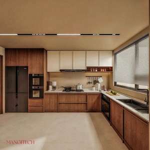 Mangitech Chuyên Nghiệp Hiện Đại Acrylic tủ bếp giá tốt Thiết kế hoàn chỉnh với cửa kính MDF carcase đồ nội thất nhà bếp - Product Image 5