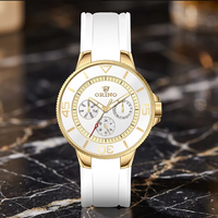Jam Tangan Wanita Sporty Fashion Stainless Steel Analog Quartz Miyota Movement 41mm Tali Silikon 20mm Multi-Fungsi Small Eyes