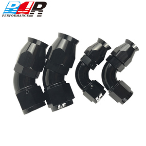 Raccords femelles BJR haute performance en aluminium AN6 AN8 AN10 à 45 degrés, extrémités <span class=keywords><strong>de</strong></span> <span class=keywords><strong>tuyau</strong></span> PTFE à débit total pour pièces automobiles - Product Image 4