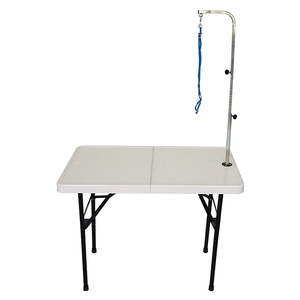 LT-109 पेशेवर प्लास्टिक कुत्ते सौंदर्य तालिका पर्यावरण के अनुकूल पालतू ग्रूमिंग टेबल एयर लिफ्ट 97x55x76 सेमी सफेद/गुलाबी ताजा गंध - Product Image 1