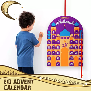 Factory Wholesale <strong>2022</strong> Ramadan <strong>Advent</strong> <strong>Calendar</strong> Eid <strong>Calendar</strong> Countdown <strong>Calendar</strong> Eid Mubarak Hanging Felt for <strong>Kids</strong> Eid Gifts - Product Image 4