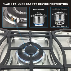 Hot bán 34 inch thép không gỉ 5 Burner <span class=keywords><strong>gas</strong></span> đung FFD LPG & khí đốt tự nhiên với đánh lửa điện tử xách tay Nồi cơm điện - Product Image 5