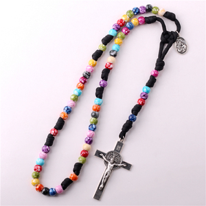 종교 보석 가톨릭 짠 Cording 목걸이 10mm 플라스틱 구슬 묵주 <span class=keywords><strong>St</strong></span>.<span class=keywords><strong>Joseph</strong></span> 메달 - Product Image 5