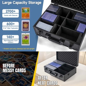 Étui modulaire en aluminium pour cartes gradées PSA BGS FGS avec compartiments en <span class=keywords><strong>mousse</strong></span> ajustables et dalles de différentes tailles personnalisables - Product Image 2