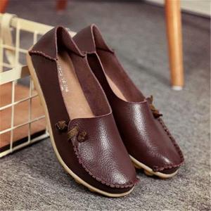 Moda Feminina Deslizamento Na Primavera Estilo Coreano Pu Leather <span class=keywords><strong>Flats</strong></span> Soft Bottom Peas Mother's Shoes - Product Image 3