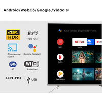 Téléviseur OLED QLED 55 pouces à écran plein écran, ultra fin, 4K, Smart TV Android