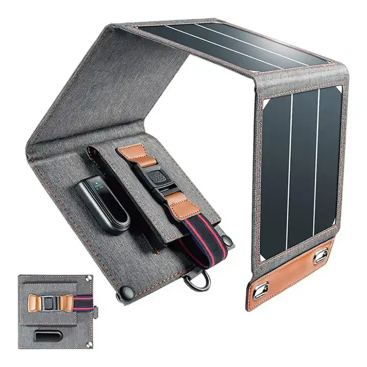 Cargador de panel solar plegable para exteriores de estilo empresarial, portátil, 10W, 14W, 15W, panel solar, USB, 5V, cargador de panel solar para teléfono