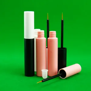 Empty Pink Mascara Tubes With Brush Plastic Square Eyelash Tube Makeup Eyeliner Tube