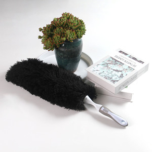 Plumeau anti-poussière en fibres noires électrostatiques, poignée souple, outil de nettoyage domestique - Product Image 3