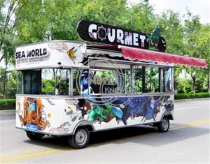 OEM Fast Edelstahl Lebensmittel wagen Elektro Mobile Food Truck Van Die USA Standard Catering Verkaufs wagen
