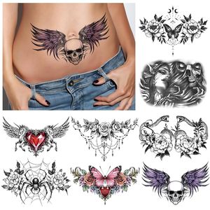 Tatuajes Temporales Brazo Adulto Pecho Hombro Rosas Flor Tatuaje Temporal Pegatinas Pequeños Tatuajes Negros para Mujeres Hombres Niños - Product Image 6