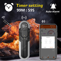Termometer Daging Pintar Nirkabel Jarak Jauh 500ft untuk Oven, Grill, Dapur, BBQ