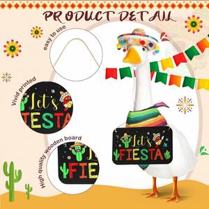Nouvel ensemble de vêtements pour oie blanche de 23 pouces, décoration de porche, ornement de vacances, assiette - Product Image 3