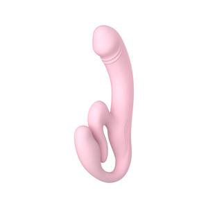 Consolador vibrador sin tirantes, nuevos juguetes sexuales para lesbianas, vibrador de juguete sexual de triple cabeza con doble penetración remota - Product Image 3