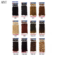 Extensions de tresses au crochet en fibre synthétique haute température, ondulations lâches, style French Curl, 22 pouces, 3X 205g