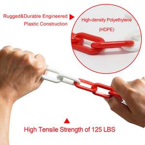 6/8/10Mm Rood Wit Trafficsafety <span class=keywords><strong>Plastic</strong></span> Barrière Keten Voor Verkeer Kegels - Product Image 2