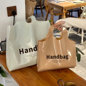 Sacchetti di Plastica Personalizzati con Manici, Borse Riciclabili per Abbigliamento, Sacchetti di Plastica con Scritta 'Grazie' per Piccole Imprese - Product Image 3