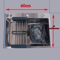 Évier de cuisine NEXGRAND NG60545ASB en acier inoxydable brossé, fait main, moderne, de haute qualité, 60x45cm, à cuve unique, trois trous