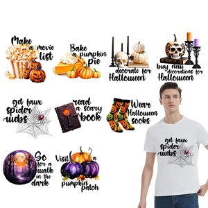 T-shirt de haute qualité pour Halloween avec motif de citrouille pour transfert thermique, en matériau PET, écologique, lavable pour les vêtements - Product Image 2