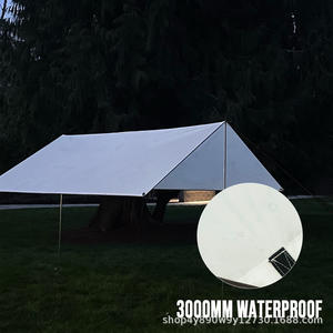 Bâche de camping WOQI 300x300 cm carrée en polyester imperméable avec poteaux et piquets en aluminium pour usage extérieur - Product Image 5