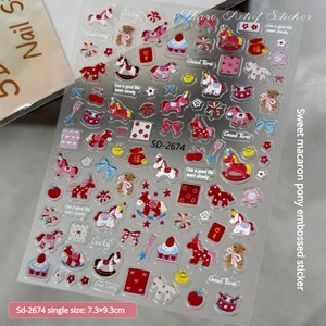 Hot Selling Year of the Horse Pattern Nail <b>Stickers</b> 3D 5D Bow Nail Decoration Factory Wholesale Customization - Product Image 3