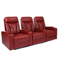 Fauteuil inclinable de cinéma en cuir pour la maison, nouveau design KTH7063, 3 places