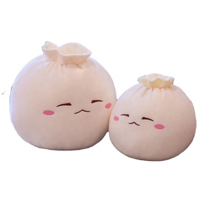 Lindo cojín de peluche para sofá, almohada para decoración del hogar, juguete de peluche con forma de panecillo de arroz al vapor, con cara divertida, suave, con forma de dumplings de sopa, regalo para máquina de garras - Product Image 1