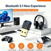 Adaptor USB Bluetooth 5.1 Chip Realtek 8761BUV Mini Dongle Bluetooth Eksternal Bebas Driver untuk Windows Desktop Laptop