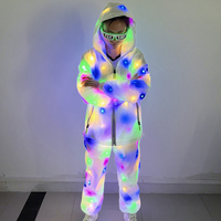 Qualité Led Lumière Veste Coloré LED Light up Manteau Costume Bar Musique Festival Hip Hop Polyester Tissu Led Vêtements