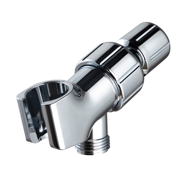 Chrome Universal Wall Hook Bracket Adjustable Shower Arm Mount with 360 Degree Rotatable Brass Ball Joint and Hose Connector