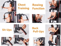 Equipo de Gimnasio Metálico Moderno, Entrenamiento de Fuerza y Acondicionamiento Físico, 5 Estaciones, Uso Comercial, Multifuncional, Multigimnasio, Resistente